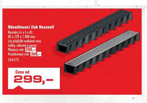 Odvodňovací žlab Hexaself - UNI HOBBY akcniletaky.com