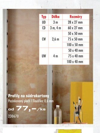 Profily na sádrokartony - UNI HOBBY akcniletaky.com