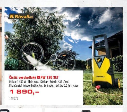 Čistič vysokotlaký REPW 120 SET - UNI HOBBY akcniletaky.com