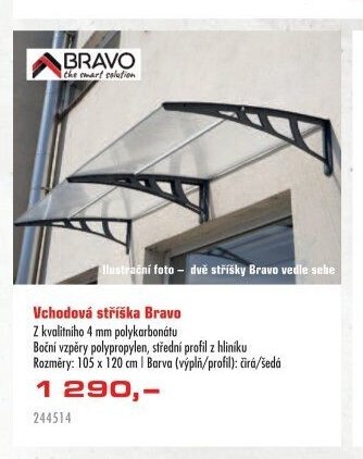 Vchodová stříška Bravo - UNI HOBBY akcniletaky.com