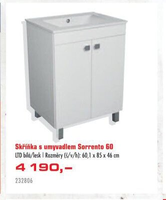 Skříňka s umyvadlem Sorrento 60 - UNI HOBBY akcniletaky.com
