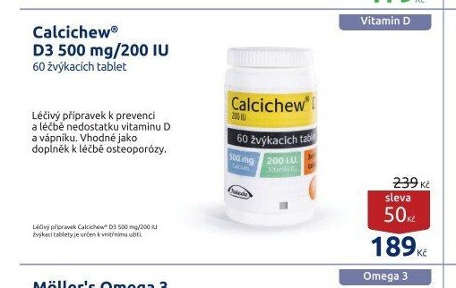 Calcichew D3 500 mg/200 IU 60 žvýkacích tablet