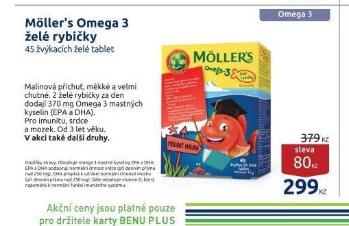 Möller's Omega 3 želé rybičky 45 žvýkacích želé tablet