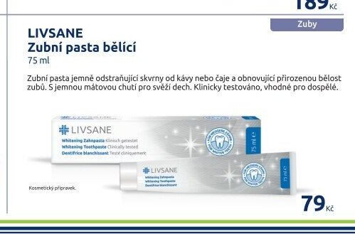 LIVSANE Zubní pasta bělící