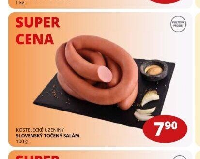 KOSTELECKÉ UZENINY SLOVENSKÝ TOČENÝ SALÁM 100 g
