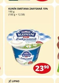 KUNÍN SMETANA ZAKYSANÁ 15% 190 g