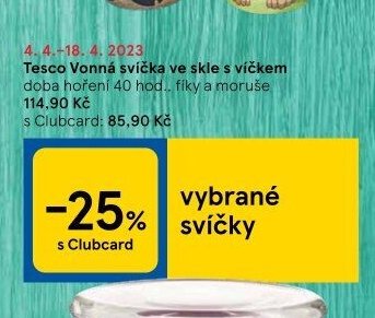 Tesco Vonná svíčka ve skle s víčkem