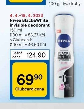 Nivea Black&White invisible deodorant 150 ml