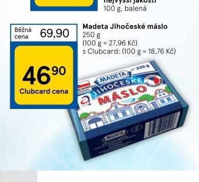 Madeta Jihočeské máslo 250 g