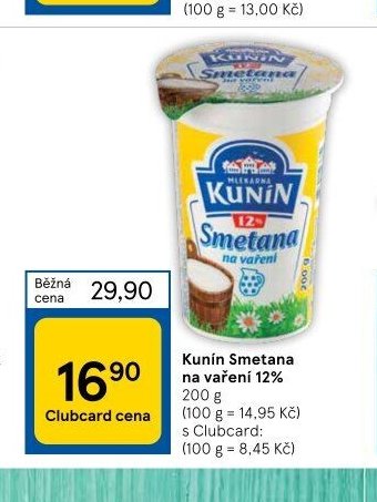 Kunín Smetana na vaření 12%