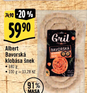 Bavorská klobása šnek Albert Gril