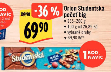Čokoláda Studentská pečeť Orion