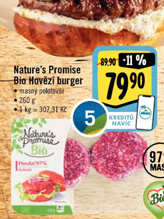 Hovězí burger Bio Nature'