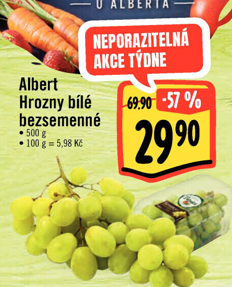 Hrozny bílé bezsemenné Albert