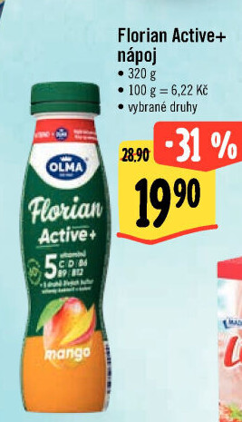 Jogurtový nápoj Florian Active+ Olma