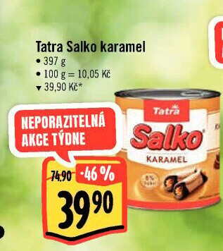 Mléko kondenzované ochucené Salko Tatra