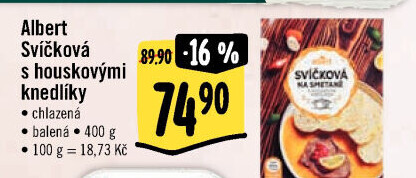 Omáčka svíčková s knedlíky Albert