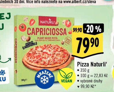 Pizza mražená Vegan Naturli'