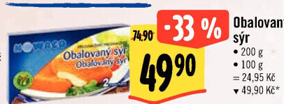 Sýr obalovaný mražený Nowaco