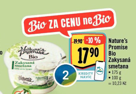 Zakysaná smetana bio Nature'