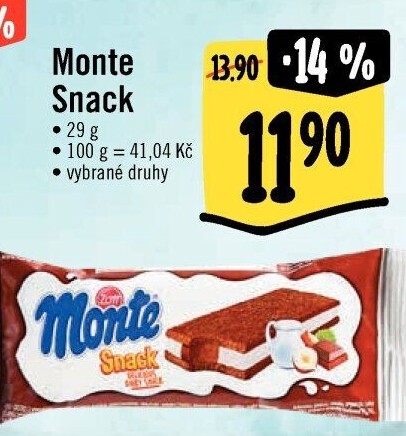 Dezert mléčný Monte Snack Zott