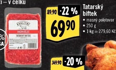 Hovězí maso na tatarský biftek Albert