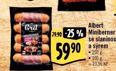 Miniberner se slaninou a sýrem Albert Gril
