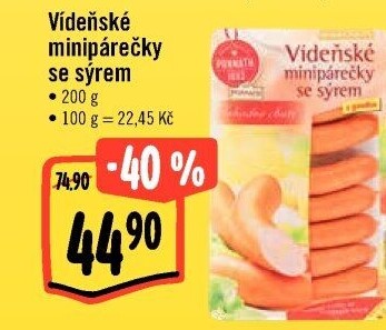 Minipárečky vídeňské se sýrem Ponnath