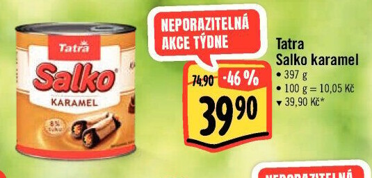 Mléko kondenzované ochucené Salko Tatra