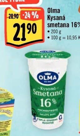 Smetana zakysaná Olma 16%