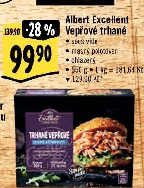 Vepřové trhané maso Sous vide Albert Excellent