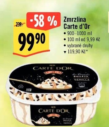 Zmrzlina ve vaničce Carte D'