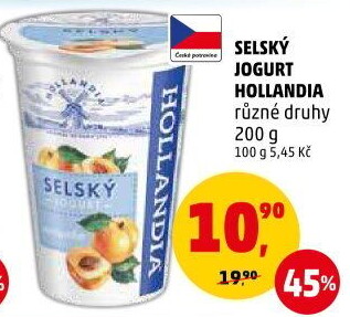 Ochucený jogurt selský Hollandia