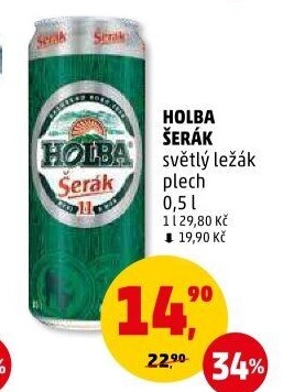Pivo světlý ležák 11° Šerák Holba