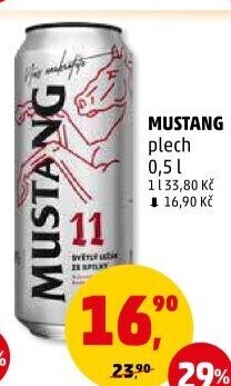 Pivo světlý ležák Mustang 11° Ostravar