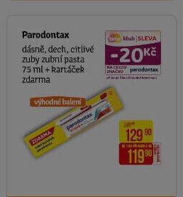 Parodontax dásně, dech, citlivé zuby zubní pasta 75 ml + kartáček zdarma