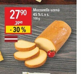 Mozzarella uzená 45 % t. v s.