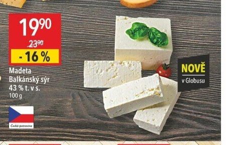 Madeta Balkánský sýr 43 % t. v s.
