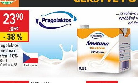 Pragolaktos Smetana na vaření 10% 500 ml