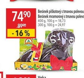 Beránek piškotový s tmavou polevou / Beránek mramorový s tmavou polevou 400 g / 300 g