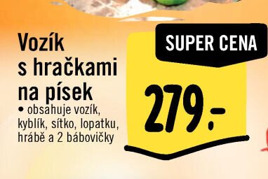Vozík s hračkami na písek