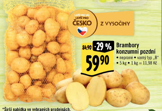 Brambory konzumní pozdní