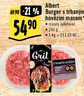 Burger s trhaným masem Albert Gril