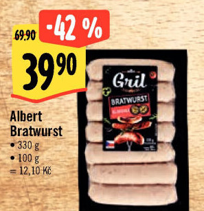 Grilovací klobása bratwurst Albert Gril