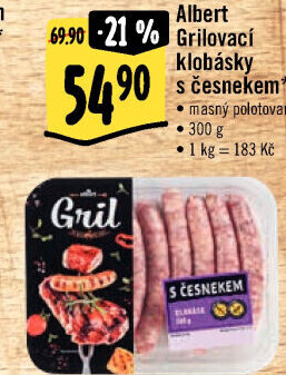 Grilovací klobása s česnekem Albert Gril
