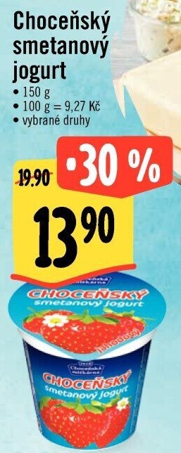 Jogurt smetanový ochucený Choceňský