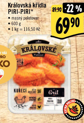 Kuřecí křídla Piri-Piri Královská Albert