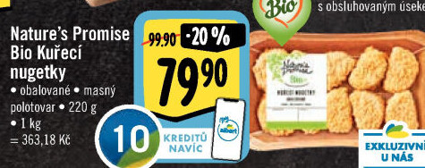 Kuřecí nugetky obalované bio Nature'