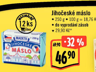 Máslo Jihočeské Madeta