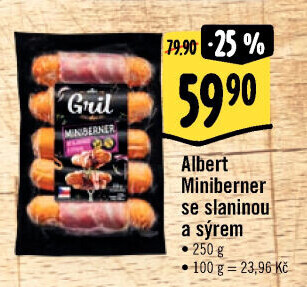 Miniberner se slaninou a sýrem Albert Gril